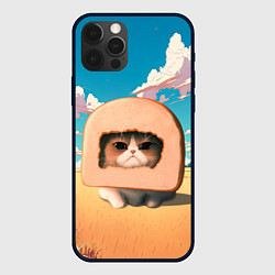 Чехол для iPhone 12 Pro Max Мемный кот в хлебе, цвет: 3D-черный