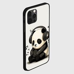 Чехол для iPhone 12 Pro Max Милая панда в наушниках, цвет: 3D-черный — фото 2