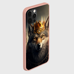 Чехол для iPhone 12 Pro Max Волк в золотой короне, цвет: 3D-светло-розовый — фото 2