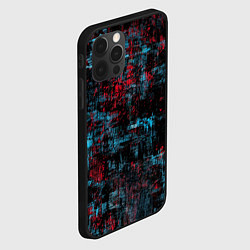 Чехол для iPhone 12 Pro Max Абстракт красного, голубого и чёного, цвет: 3D-черный — фото 2