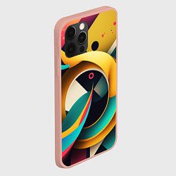Чехол для iPhone 12 Pro Max Яркий абстрактный принт от нейросети, цвет: 3D-светло-розовый — фото 2