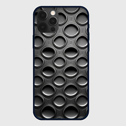 Чехол для iPhone 12 Pro Max Абстрактные серые кратеры арт нейросети, цвет: 3D-черный