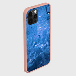 Чехол для iPhone 12 Pro Max Тёмно-синяя абстрактная стена льда, цвет: 3D-светло-розовый — фото 2