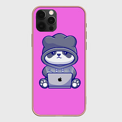 Чехол для iPhone 12 Pro Max Розовая яблочная панда, цвет: 3D-светло-розовый