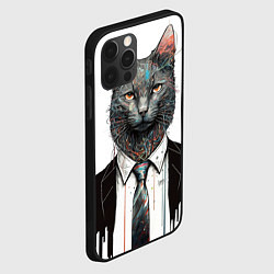 Чехол для iPhone 12 Pro Max Кот в костюме с галстуком, цвет: 3D-черный — фото 2