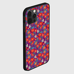 Чехол для iPhone 12 Pro Max Цветочная геометрия, цвет: 3D-черный — фото 2