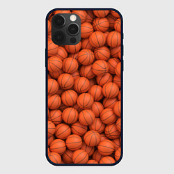 Чехол для iPhone 12 Pro Max Баскетбольные мячи, цвет: 3D-черный