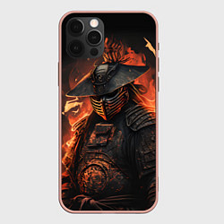 Чехол для iPhone 12 Pro Max Самурай в огне, цвет: 3D-светло-розовый