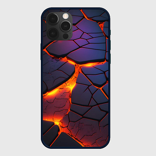 Чехол iPhone 12 Pro Max Неоновая лава - течение / 3D-Черный – фото 1