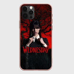 Чехол для iPhone 12 Pro Max Wednesday в лесу, цвет: 3D-светло-розовый