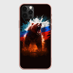 Чехол для iPhone 12 Pro Max Ярость Медведя, цвет: 3D-светло-розовый