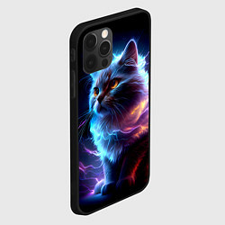 Чехол для iPhone 12 Pro Max Электрический котёнок искрящий молниями, цвет: 3D-черный — фото 2