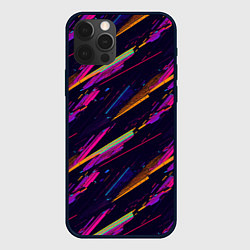 Чехол для iPhone 12 Pro Max Глитч полосы, цвет: 3D-черный