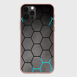 Чехол для iPhone 12 Pro Max Броня текстура неоновая, цвет: 3D-светло-розовый