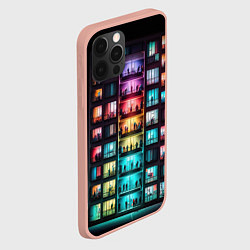 Чехол для iPhone 12 Pro Max Разноцветный жилой дом, цвет: 3D-светло-розовый — фото 2