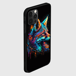Чехол для iPhone 12 Pro Max Красочная лиса, цвет: 3D-черный — фото 2