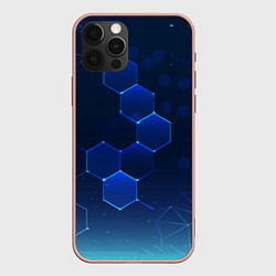 Чехол для iPhone 12 Pro Max Абстрактная сетка, цвет: 3D-светло-розовый