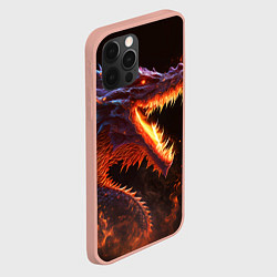 Чехол для iPhone 12 Pro Max Огненный дракон, цвет: 3D-светло-розовый — фото 2