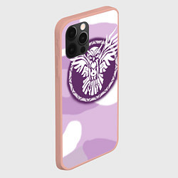 Чехол для iPhone 12 Pro Max Сова в камуфляже, цвет: 3D-светло-розовый — фото 2