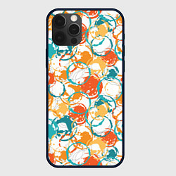 Чехол для iPhone 12 Pro Max Разноцветные пятна красок, цвет: 3D-черный