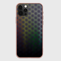 Чехол для iPhone 12 Pro Max Абстрактные соты размытые, цвет: 3D-светло-розовый