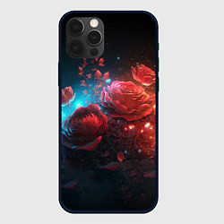 Чехол для iPhone 12 Pro Max Алые розы в ночном лесу, цвет: 3D-черный