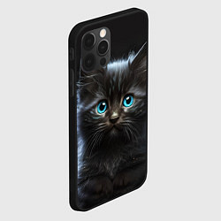 Чехол для iPhone 12 Pro Max Голубоглазый котенок, цвет: 3D-черный — фото 2