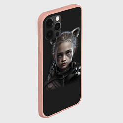 Чехол для iPhone 12 Pro Max Девочка и енот, цвет: 3D-светло-розовый — фото 2
