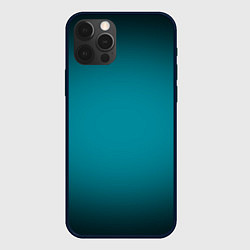 Чехол для iPhone 12 Pro Max Темно-бирюзовый градиент, цвет: 3D-черный