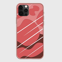 Чехол для iPhone 12 Pro Max Абстрактные фигуры, цвет: 3D-светло-розовый