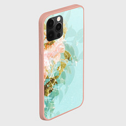 Чехол для iPhone 12 Pro Max Светло-синий цветочный паттерн, цвет: 3D-светло-розовый — фото 2