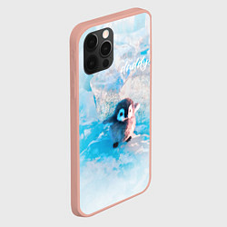 Чехол для iPhone 12 Pro Max Милый пингвин - папочка, цвет: 3D-светло-розовый — фото 2