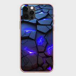 Чехол для iPhone 12 Pro Max Светящаяся синяя лава, цвет: 3D-светло-розовый