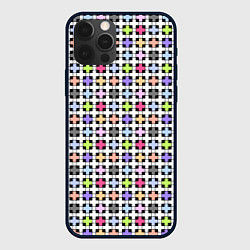 Чехол для iPhone 12 Pro Max Разноцветный геометрический рисунок, цвет: 3D-черный