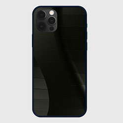 Чехол для iPhone 12 Pro Max Чёрные геометрические металлические листы, цвет: 3D-черный