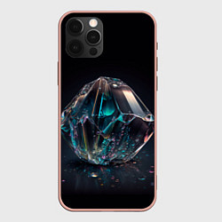 Чехол для iPhone 12 Pro Max Камень кристалл во тьме, цвет: 3D-светло-розовый