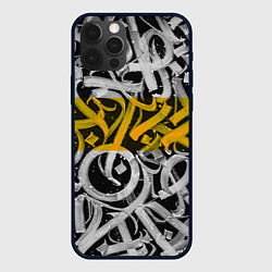 Чехол для iPhone 12 Pro Max Yellow Callicraphic, цвет: 3D-черный