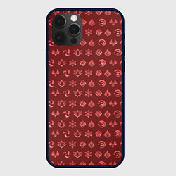 Чехол iPhone 12 Pro Max Паттерн элементали под пиро