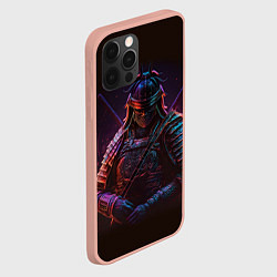 Чехол для iPhone 12 Pro Max Самурай - неоновые брызги, цвет: 3D-светло-розовый — фото 2