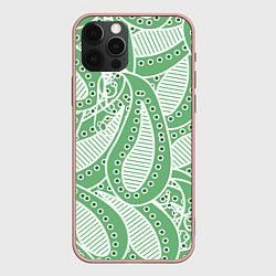 Чехол для iPhone 12 Pro Max Абстракция восточный огурец, цвет: 3D-светло-розовый