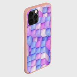 Чехол для iPhone 12 Pro Max Абстрактный кубический паттерн, цвет: 3D-светло-розовый — фото 2