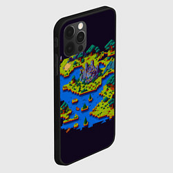 Чехол для iPhone 12 Pro Max Пиксельный остров и замок, цвет: 3D-черный — фото 2