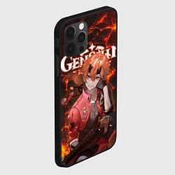 Чехол для iPhone 12 Pro Max Тома на фоне раскаленной лавы, цвет: 3D-черный — фото 2