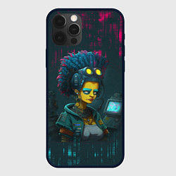 Чехол для iPhone 12 Pro Max Cyber Simpson, цвет: 3D-черный