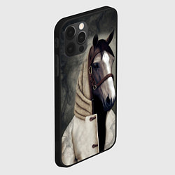 Чехол для iPhone 12 Pro Max Конь в пальто в прямом смысле, цвет: 3D-черный — фото 2