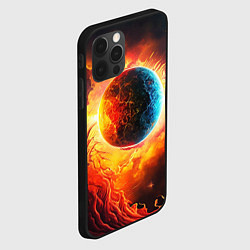 Чехол для iPhone 12 Pro Max Планета в огненном космосе, цвет: 3D-черный — фото 2