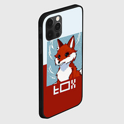 Чехол для iPhone 12 Pro Max Пиксельная лиса с надписью fox, цвет: 3D-черный — фото 2