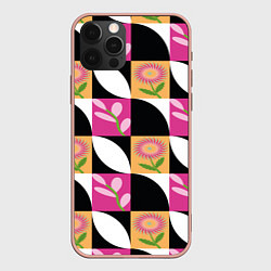 Чехол для iPhone 12 Pro Max Веточка и цветок, цвет: 3D-светло-розовый