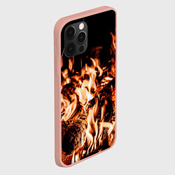 Чехол для iPhone 12 Pro Max Огонь-пламя, цвет: 3D-светло-розовый — фото 2
