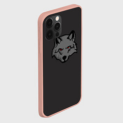 Чехол для iPhone 12 Pro Max Злой серый волк с красными глазами, цвет: 3D-светло-розовый — фото 2